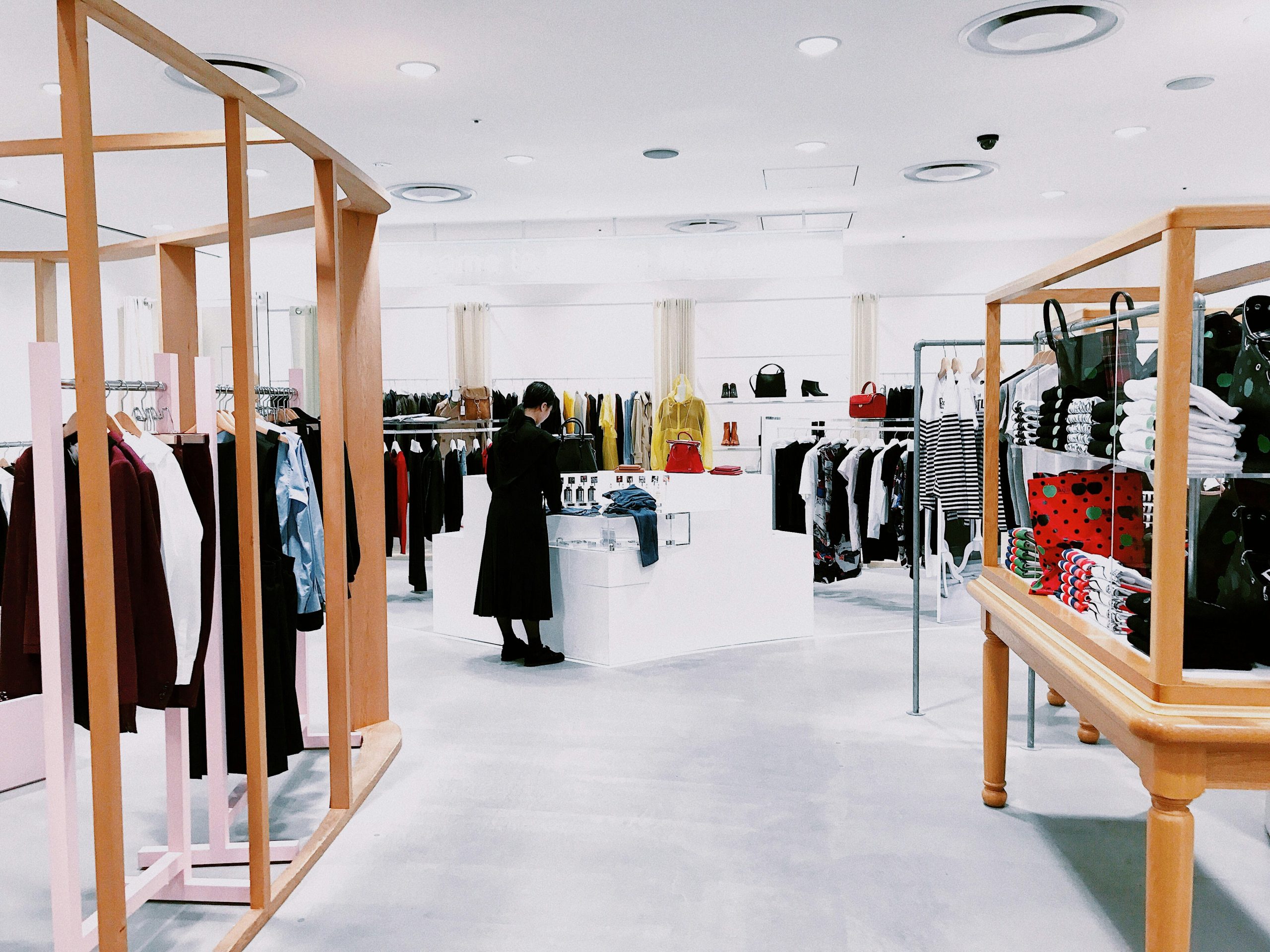 Operating Los Angeles retail store undergoing a phased remodel behind temporary construction barriers